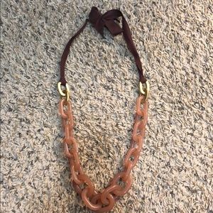 J. Crew acrylic and fabric chain link necklace